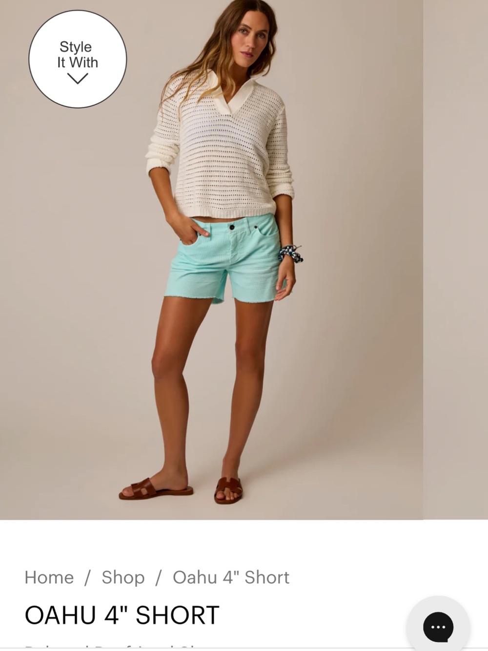 Carve Design Oahu 4" Short - Seafoam Green